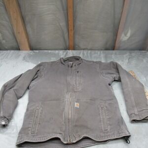 Carhartt Jacket Womens Large 12/14 Grey Canvas Full Swing Caldwell Rugged 102248